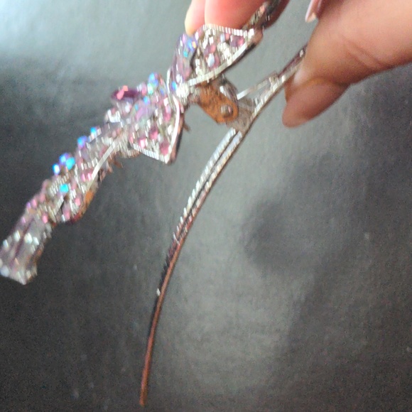 ❤️ Glamorous Purple Bling Large Hair Clip - Picture 5 of 8